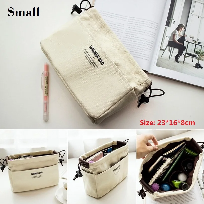 Canvas Purse Organizer Bag Inner Insert with Compartment Makeup Handbag with Lots of Pockets Lightweight Fit Giving Structure Makeup Organizer Cosmetic Bag Cosmetic Storage Bag Toiletry Bag Makeup Bag Cosmetic Case Purse Organizer Insert