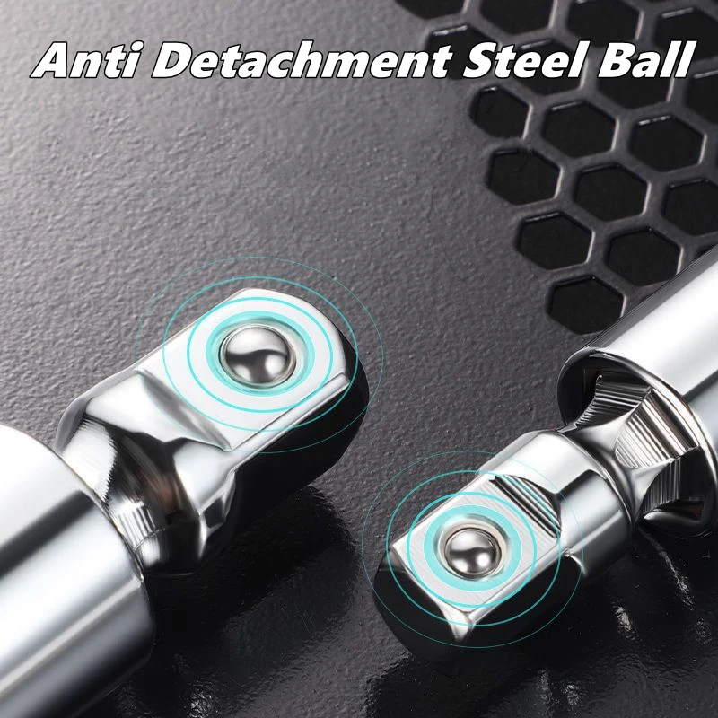 1/4" 3/8" 1/2" Universal Joint Set Ratchet Angle Extension Bar Socket Adapter Manual and Pneumatic Bendable Adapter Socket Tools