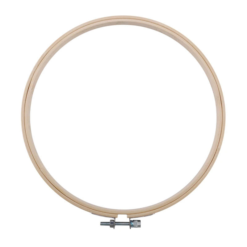 24 Pieces 8 Inch Wooden Round Embroidery Hoops Adjustable Bamboo Circle Cross Stitch Hoop Ring Bulk