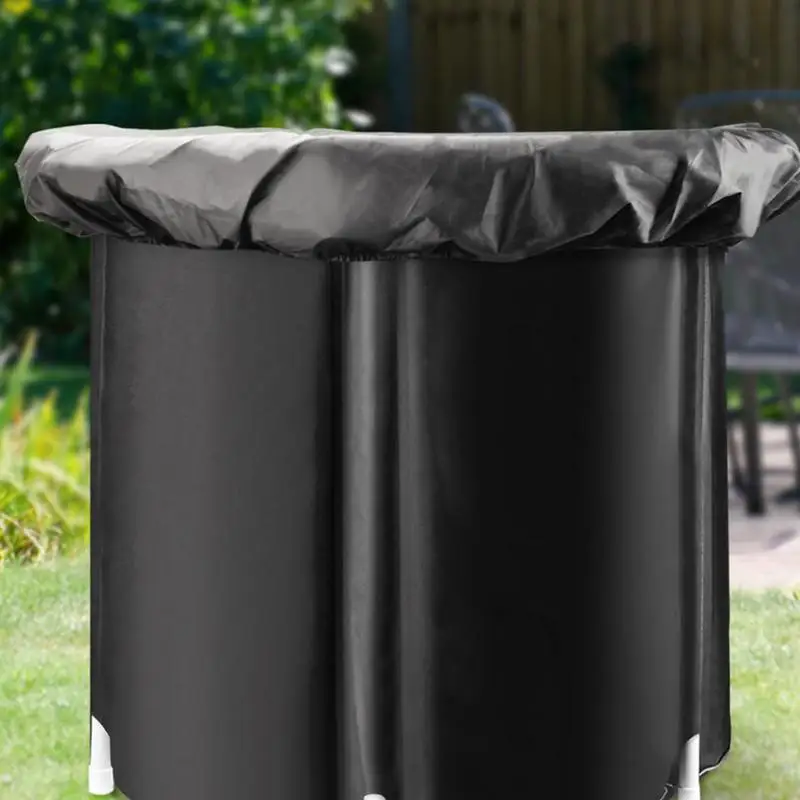 Tub Cover Dustproof Bathtub Cover With Drawstring Ice Bath Insulated Windproof For Hot Water Bath Outdoor Ice Tub