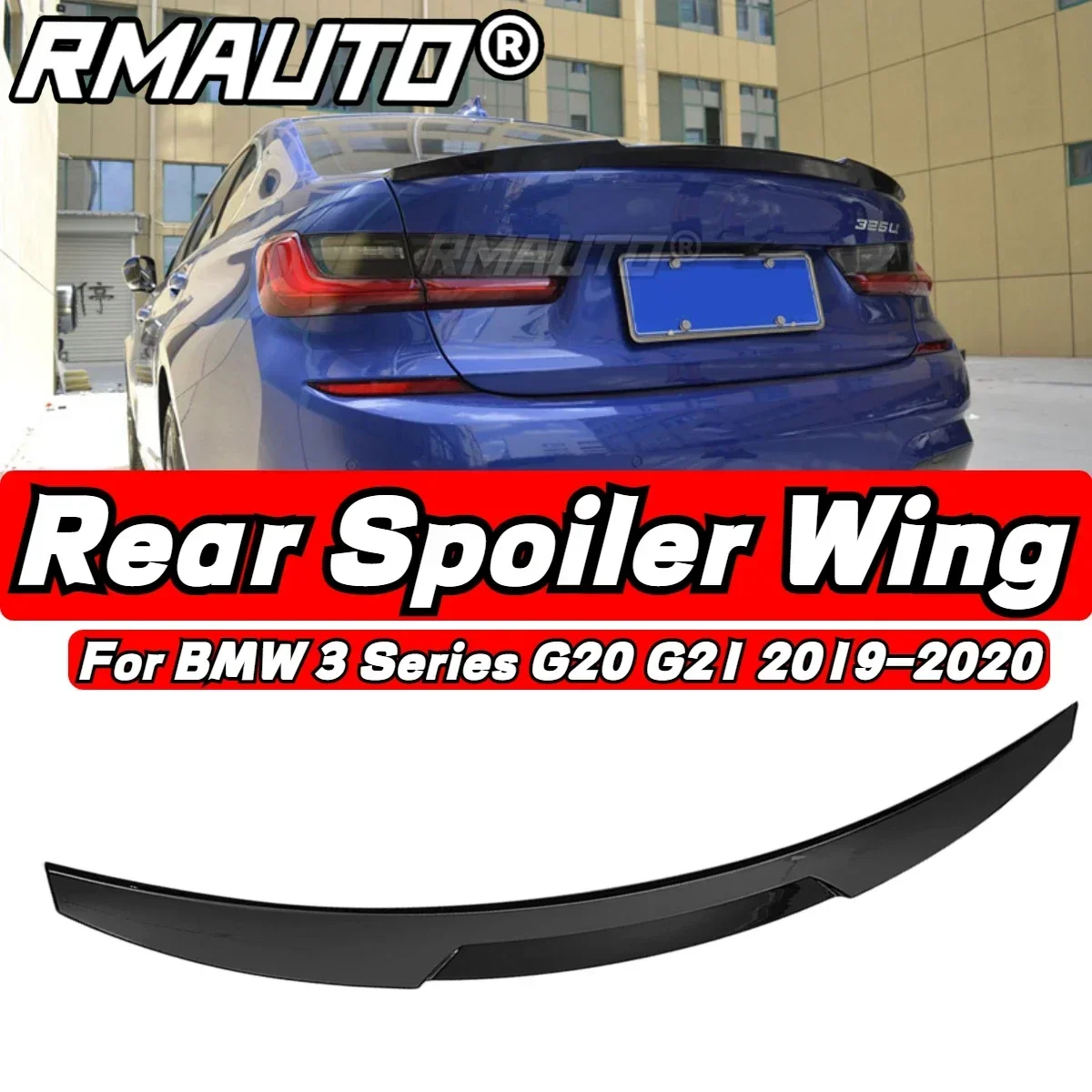 

For BMW 3 Series G20 Spoiler High Quality Carbon Fiber Glossy Black Modified Rear Trunk Roof Wing Boot Lip Car Styling Body Kit