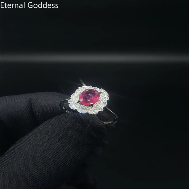 

100% Natural Ruby Ring for Engagement Silver 925 Jewelry Luxury Sterling Silver Rings Luxury Jewelry Designers Fine Jewelry