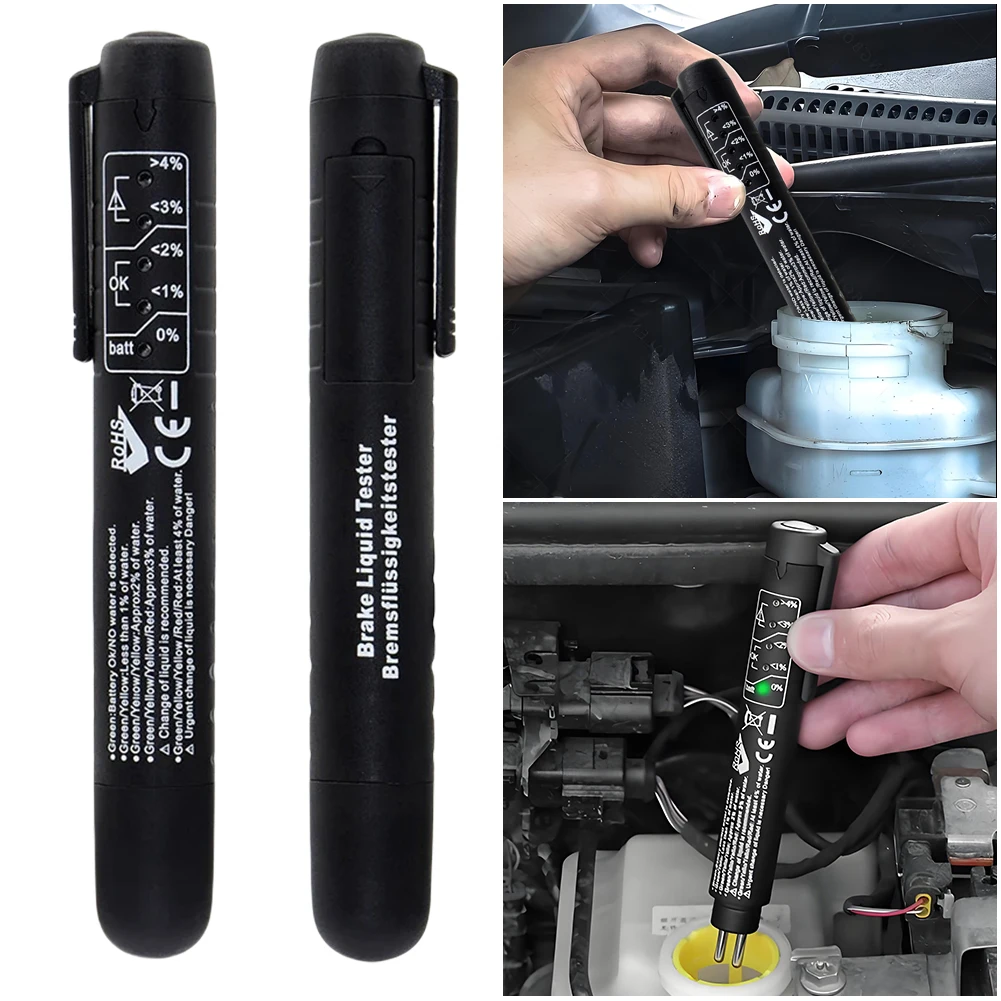 Car Oil Quality Testing Pen Tool Electronic Brake Fluid Tester Pen Universal Brake Fluid Testing Tool Car Vehicle Oil Meter 3