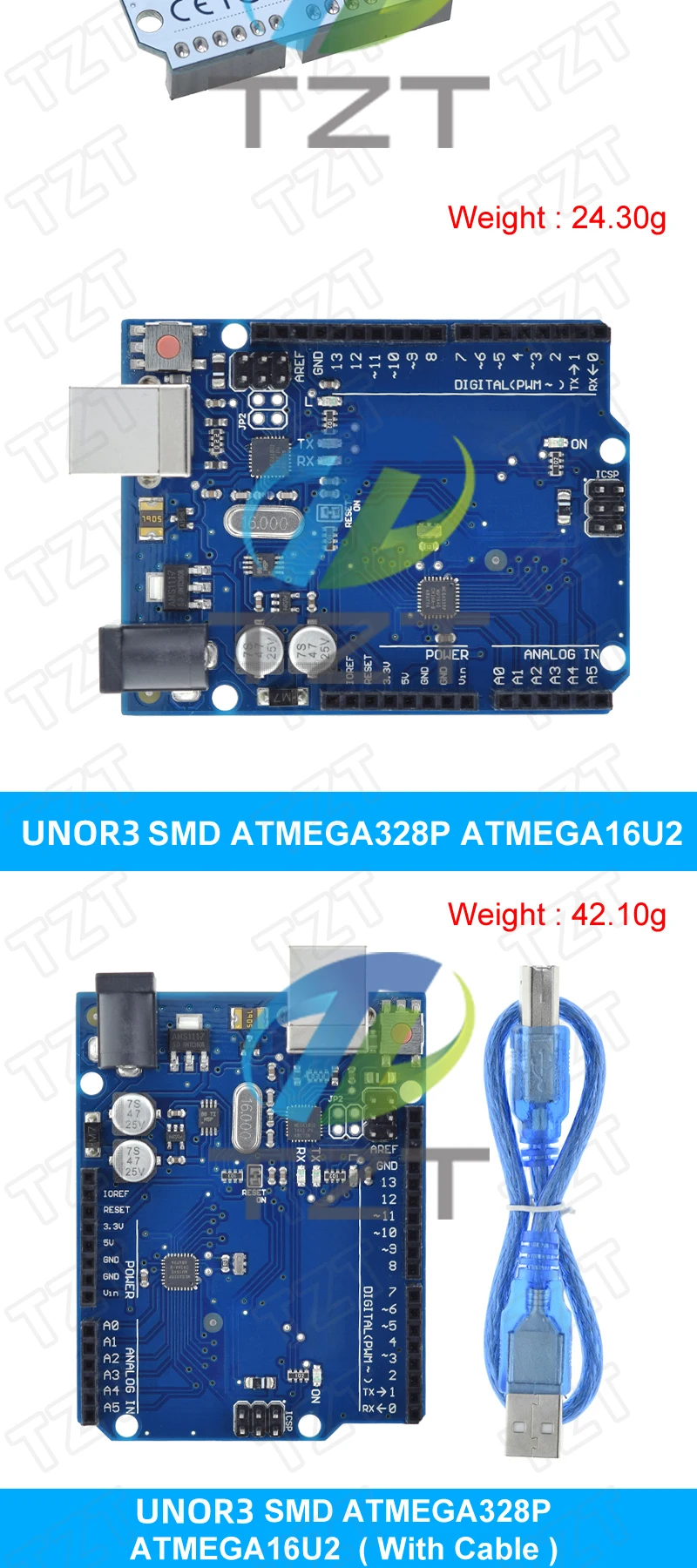 TZTUNO R3 ATMEGA16U2 Original ATMEGA328P-MU Chip mit Kabel für Arduino UNOR3 Entwicklungsboard – Detail 5
