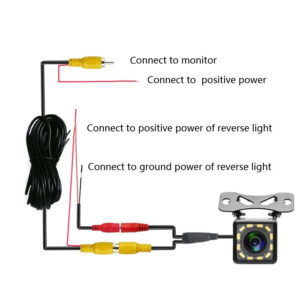 AMPrime telecamera per retromarcia impermeabile per auto 170 grandangolare HD CCD 12 LED Night Visions Backup telecamere di retromarcia Car-styling