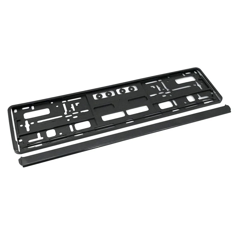 2Pcs Schwarz EU Standard Kennzeichen Halter Halterung Rahmen Anti-korrosion Wasserdicht Langlebig Auto Auto Zubehör Halterung Abdeckung – Detail 2