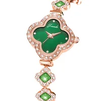 Luxury Woman Wristwatch Steel Green Rhinestone Waterproof Quartz Hand Clock Gift for Her Pointer Ladies Bracelet Watch Diamond 1