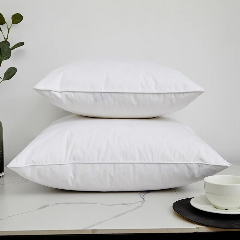White Goose Feather Down Bed Pillows for Sleeping Multi-Size 5 Star Hotel Soft Pillow Core for Back, Stomach or Side Sleepers 5