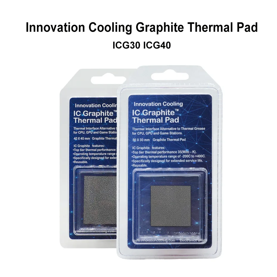 

Innovation Cooling Graphite Thermal Pad ICG30 ICG40 Thermal Conductivity 35W For CPU GPU Motherboard Graphics Card 30 X 30mm