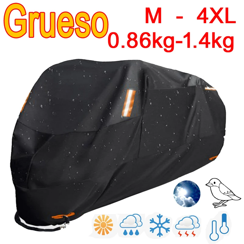 Thick 300D Motorcycle Covers Black Design Waterproof Motors Dust Rain Snow UV Protector Cover Indoor Outdoor M L XL XXL 3XL 4XL