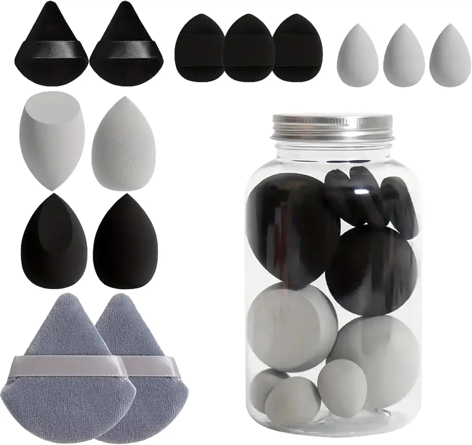 14PCS Latex-Free Makeup Sponges - Vegan Beauty Blender for Foundation & Concealer, Streak-Free Air Cushion Applicator