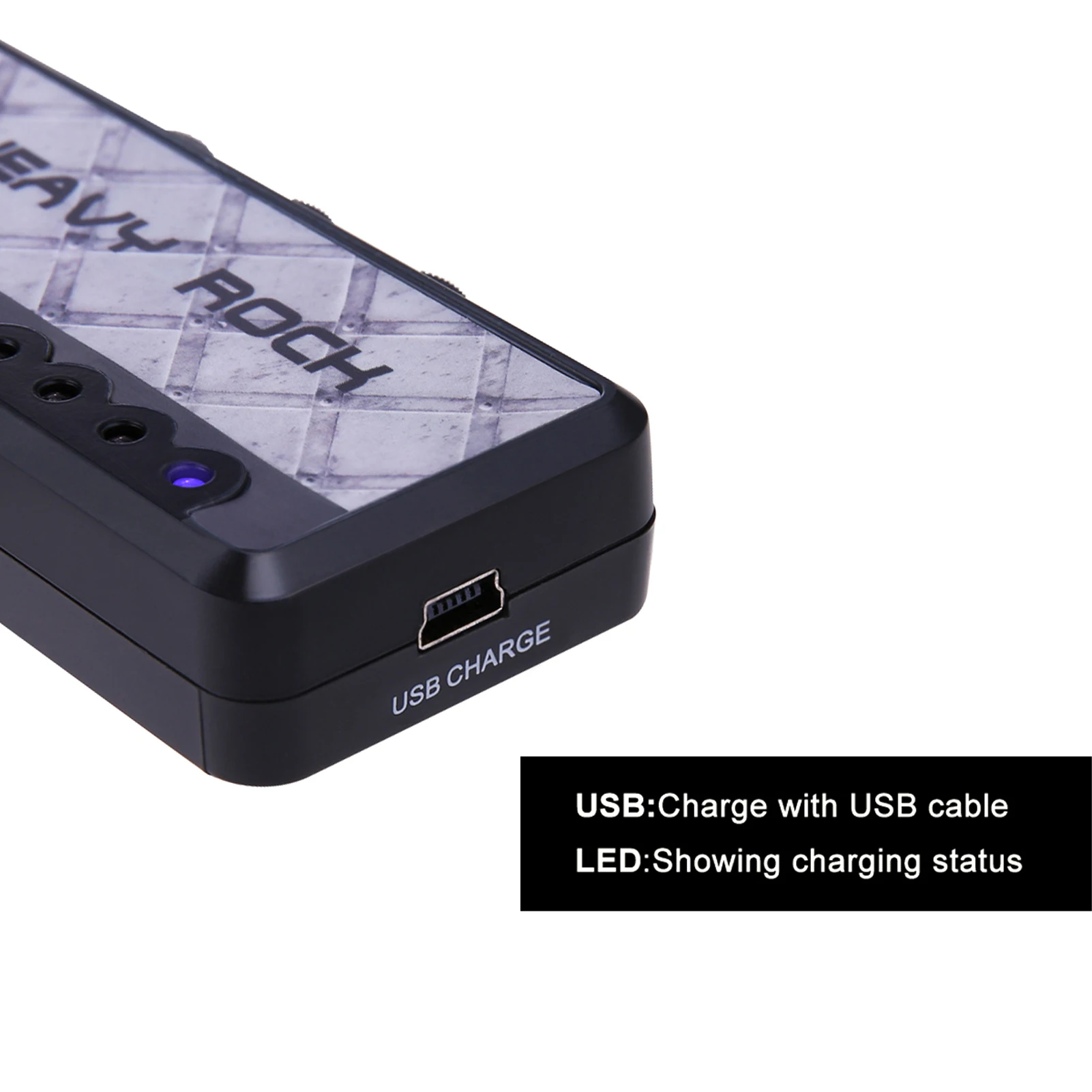 Electric Guitar Headphone Amplifier Amp 3.5mm Headphone Jack Aux In Classic Rock Distortion Effect Built in Rechargeable Battery