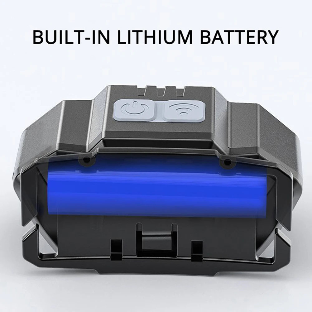 XPE 캠핑 헤드램프 지능형 파도 감지 LED 비상등, 캠핑 낚시 등산용 USB 충전식, 5 가지 조명 모드