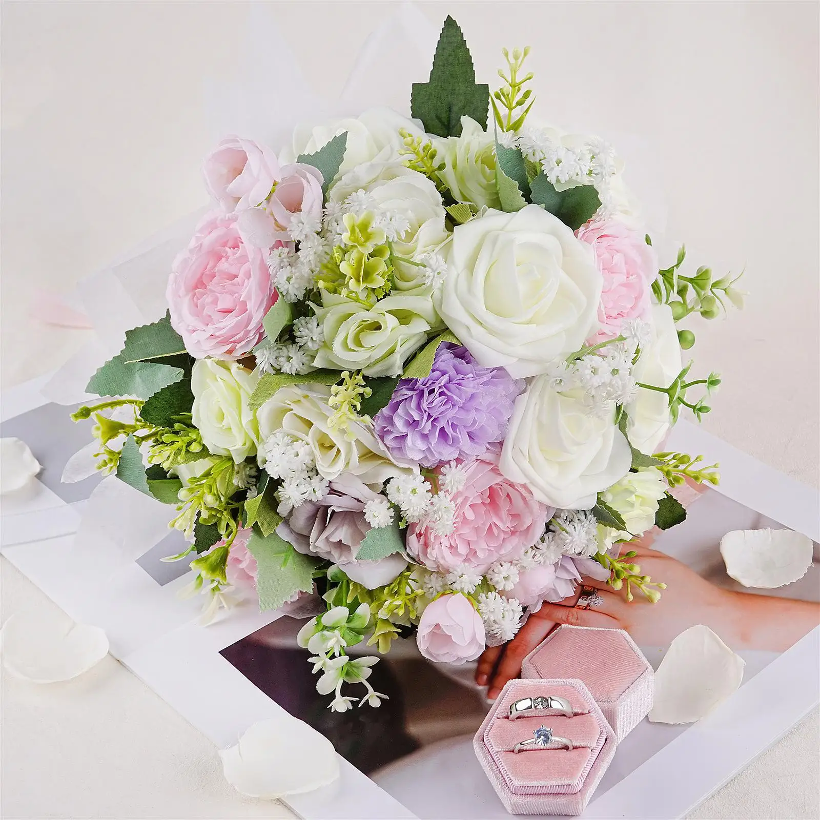 Wedding Bride Bouquets Elegant Wedding Accessories Artificial Bridal Bouquet for Party Wedding Photo Prop Anniversary Decoration Wedding Bride Bouquets Elegant Wedding Accessories Artificial Bridal Bouquet for Party Wedding Photo Prop Anniversary Decoration