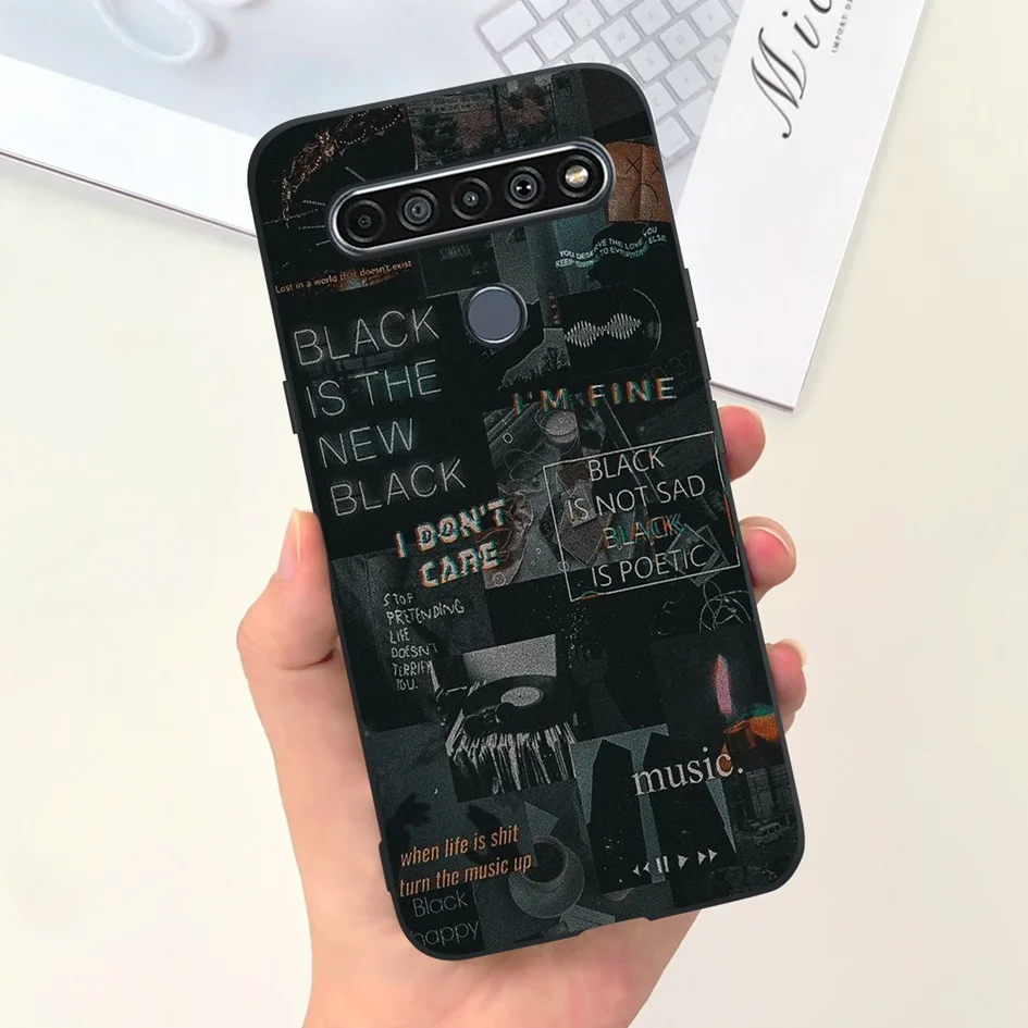 Cute Cat & Dinosaur Soft Black Silicone Shockproof Bumper Phone Case