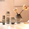 Creativity Amber Glass Vase Hydroponics Flowers Pots Tower Shape Flower Arrangement Desk Decoration Floral Vase Modern Decor 4