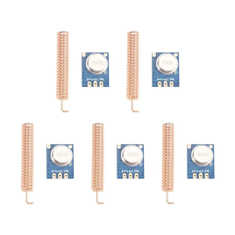 A77P-STX882-433 무선 송신기 모듈 433Mhz RF 인포트 ASK 소형 범위용 - 5개 저가형 TX 모듈 세트