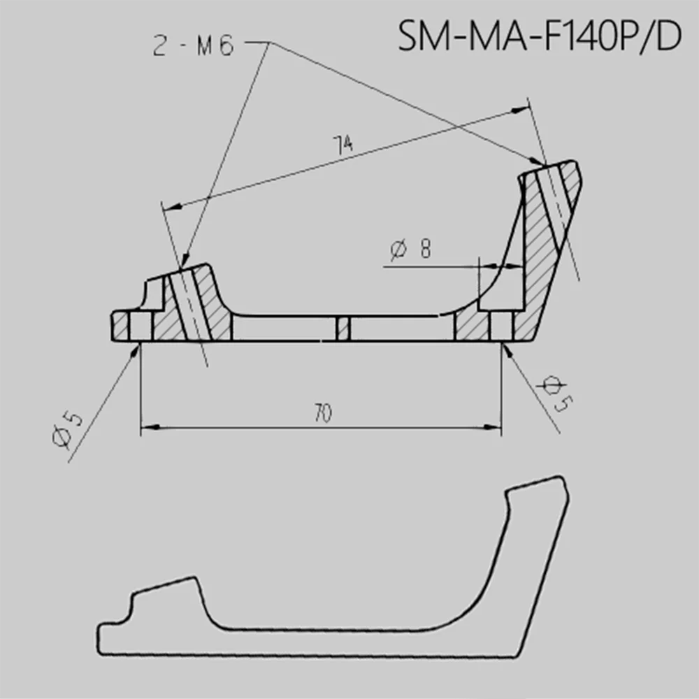 KOCEVLO SM-MA-F160P/D R160P/D Flat-Mount-to-Post-Mount-Bremssattel-Adapter für 160-mm-Rotor-Straßen-Scheibenbremse FM auf PM – Detail 12