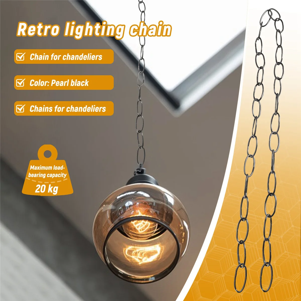 1M Heavy duty chain for vintage chandelier hanging lamp stainless steel chain steel chain