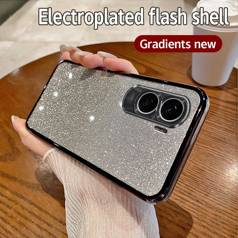 Luxury Glitter Gradient Silicone Plating Back Cover
