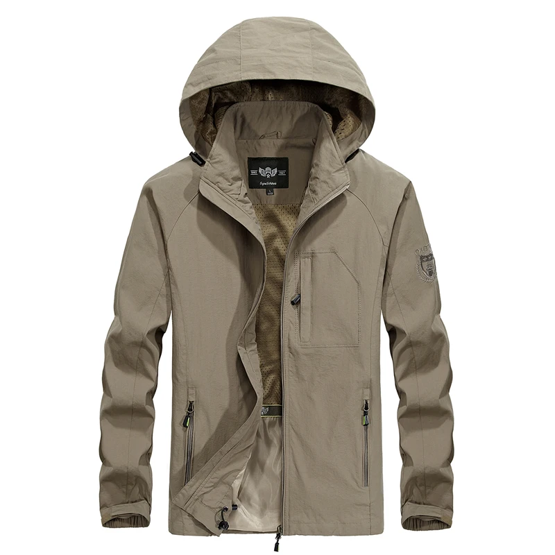 2024 Spring Autumn Men's Outdoor Sports Camping Hunting Windproof Jacket Hooded Waterproof US Tactical Fishing Climb Jacket