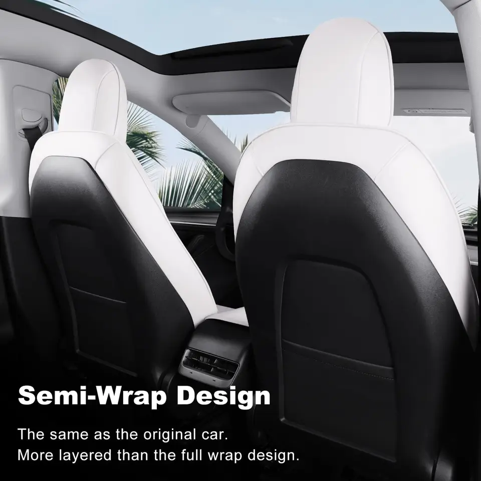 HEYCE Auto Personalizzati Protezioni Sedili Coprisedile per Tesla Model Y Model 3 Coprisedile Seduta | Protezione Seduta Sedile 2 Anteriore e 1 Posteriore | Automotive Cuscino Interni,Model Y-A