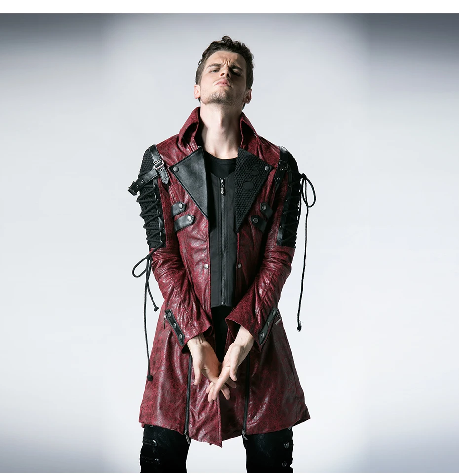 PUNK RAVE ジップアップ　変形　コート　ぽんぽんフード　ゴシック Punk Rave Gothic Leather Belts Crimp Shoulder Zip-lined Men
