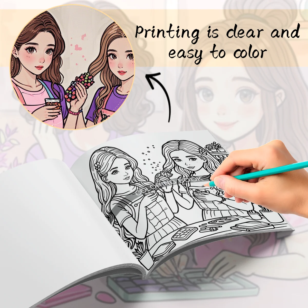 Adult Coloring Book - 7.8x7.8 Inch Unique Colorful Designs for Women, Perfect Gift for Friends and Special Occasions 4