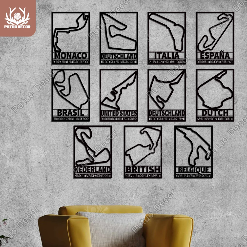 Деревянный гоночный трек Putuo Decor F1 для соревнований настенный деревянный знак
