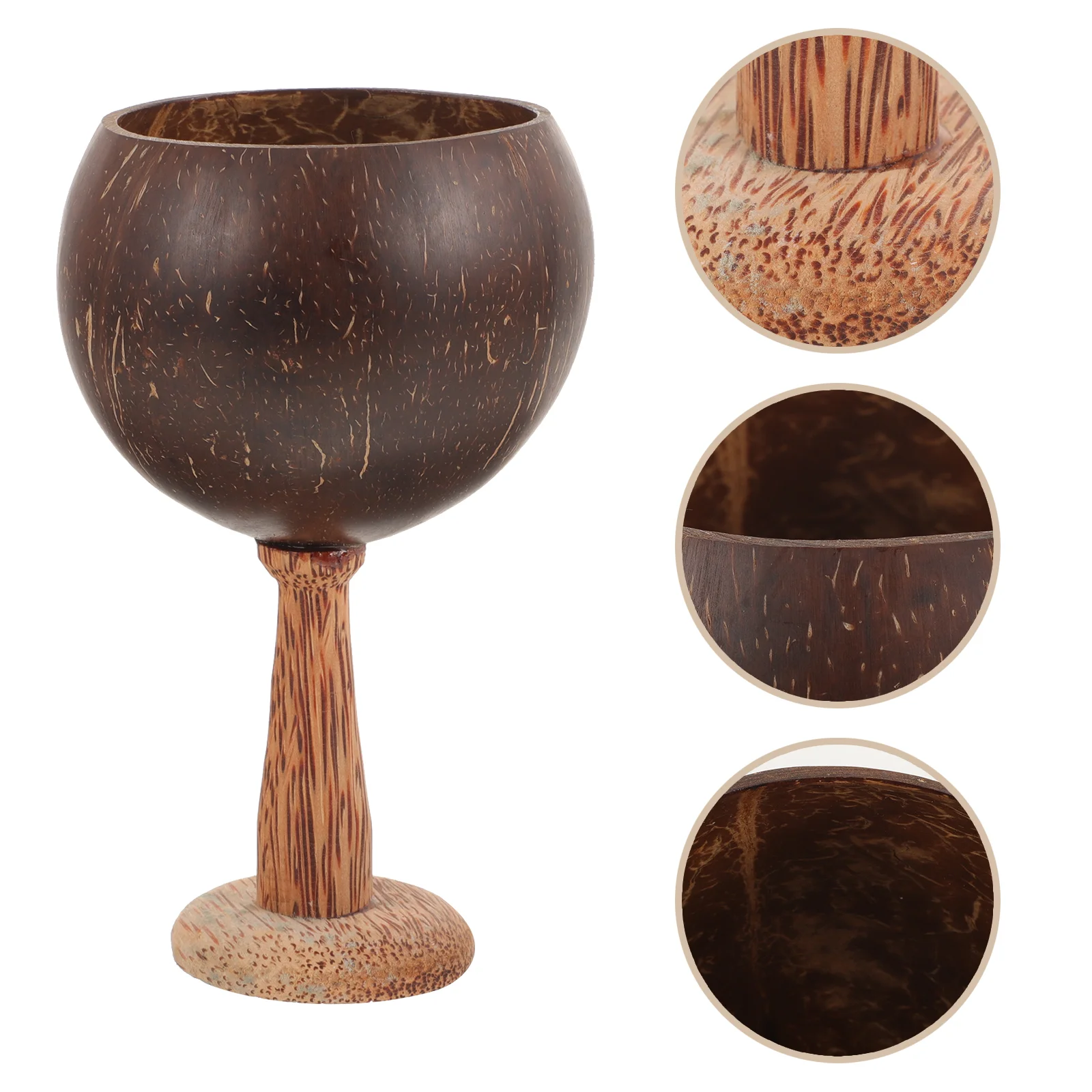 2 Pcs Coconut Cup Cocktail Glass Goblet Beer Mug Shell Holder Party Vintage Decorative Container Straw Elegant Glass