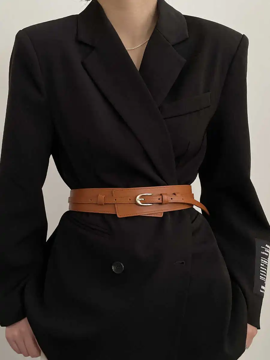 1pcs Belt Women's New Model Luxurious Decorative Dress with Suit Jacket Fashionable Wide Waist Belt Black Suitable for Dail