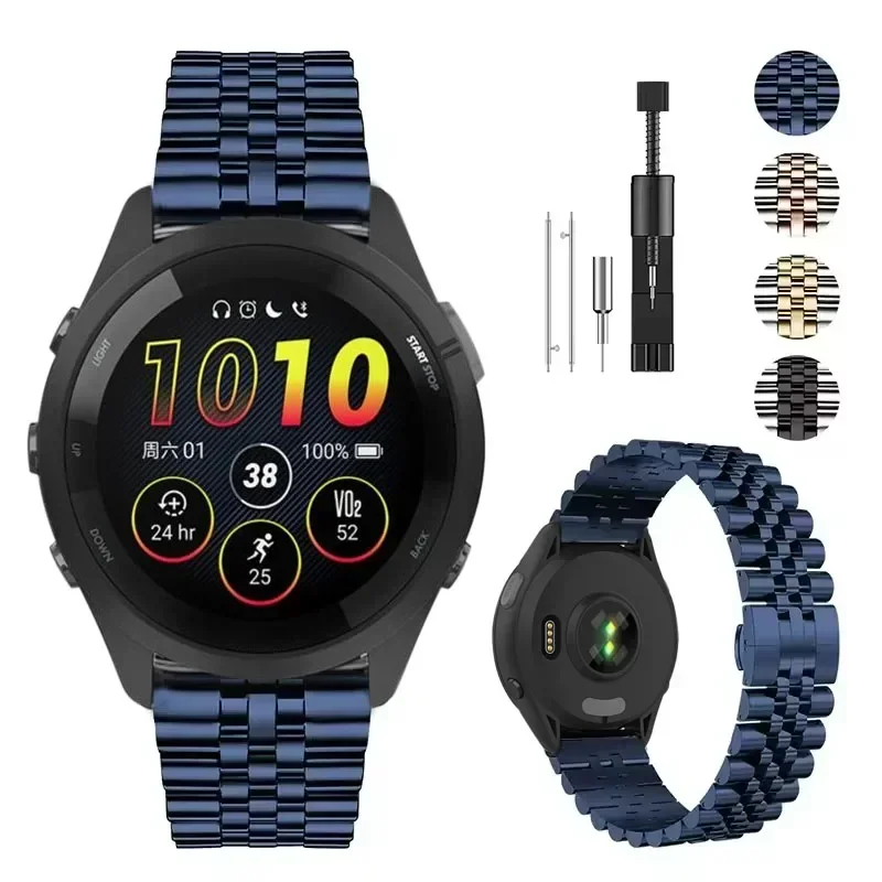 حزام معدني لـ Garmin Venu 2/3/Vivoactive 4 حزام مع...