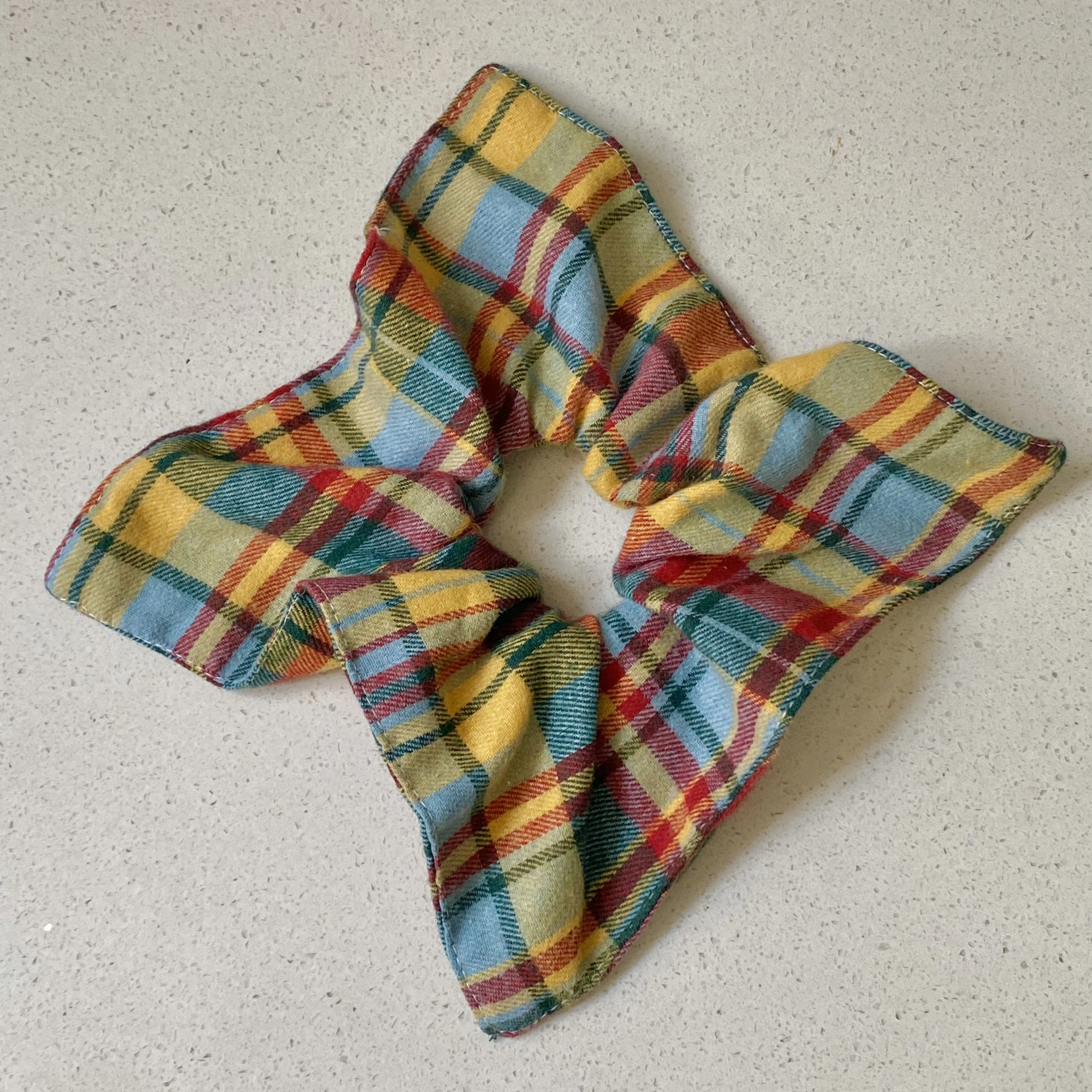 1PC  Colorful Plaid Scrunchies Set, Stylish Hair Accessories For Women, Cute Hair Ties For Daily And Party Wear