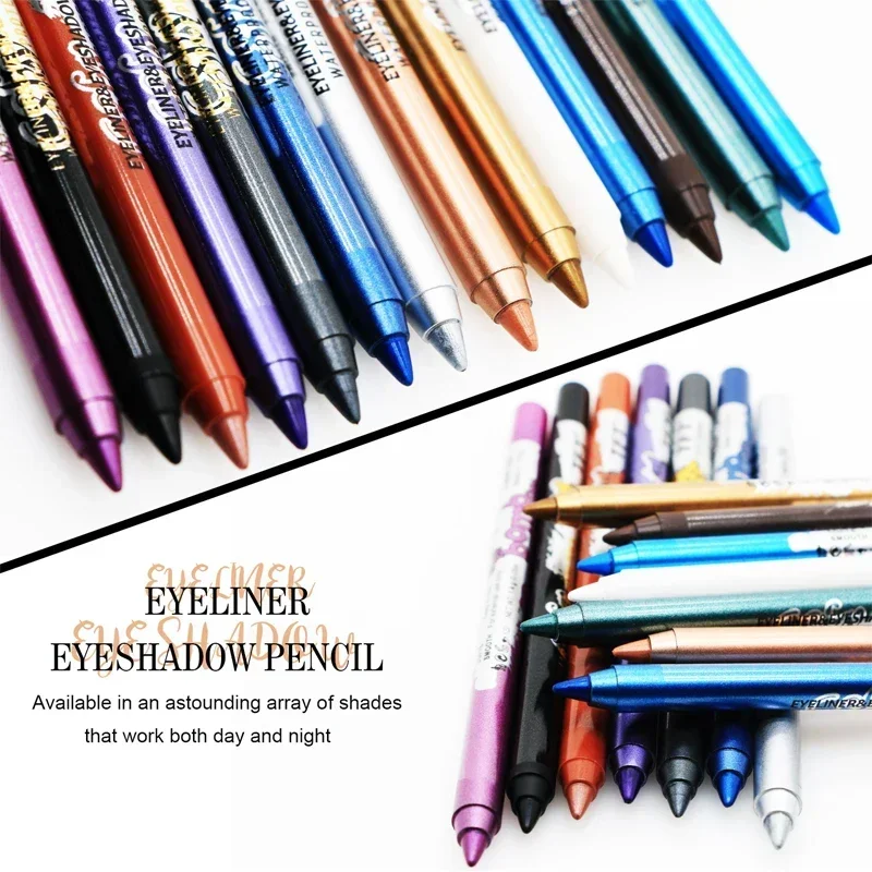 14 Colors Colorful Long-lasting Eyeliner Pencil Waterproof Quick-Dry No Blooming Blue Pink Eye Liner Pen Cosmetics Tools eyeliner pencil