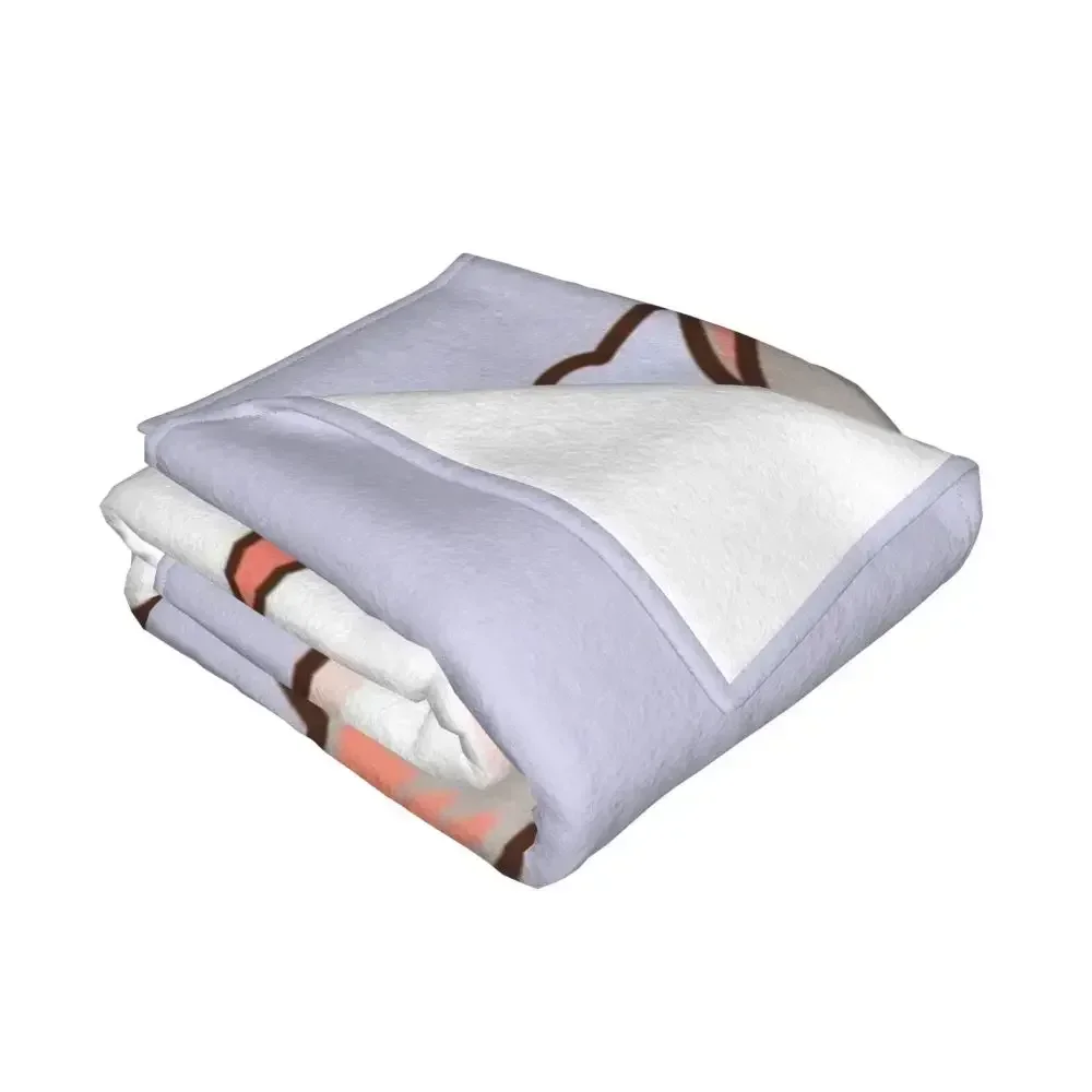 Peach and Goma Mochi Cat Blanket Fashion Soft Fleece Spring Warm Flannel Throw Blankets for Sofa Outdoor Bed Bedspread Bedspre 5