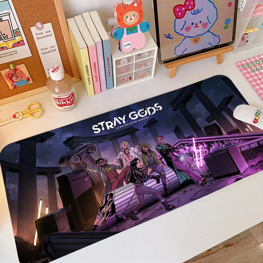

Mouse Pad Large Size Office Desk Protector Mat PU Leather Waterproof Popular adventure game Stray Gods The Roleplaying Mouse Pad Desktop