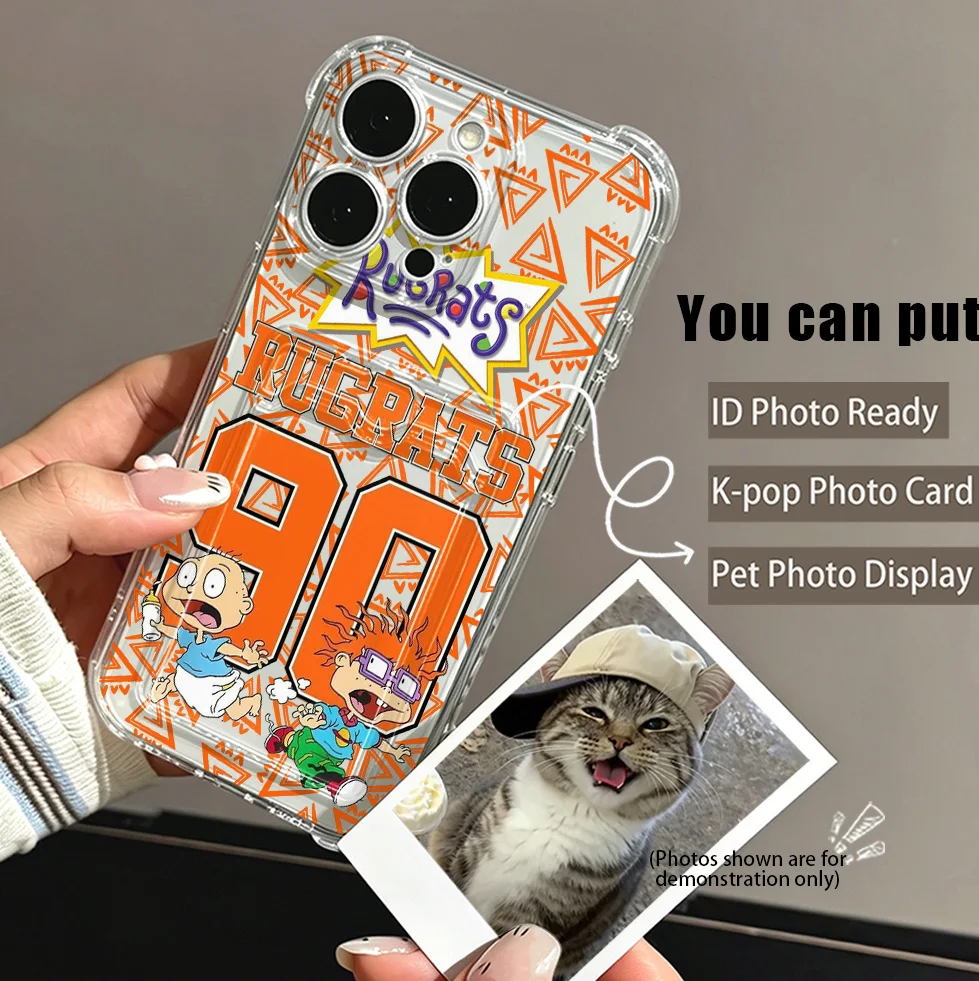 Humorous Rugrats-Themed Airbag Phone Case with Card Holder