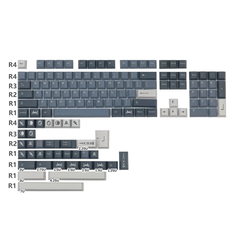 

139 Keys/set GMK Apollo Keycaps PBT Dye Sublimation Key Caps Cherry Profile Keycap With 3U 7U Spacebar ISO Enter For EU Layout