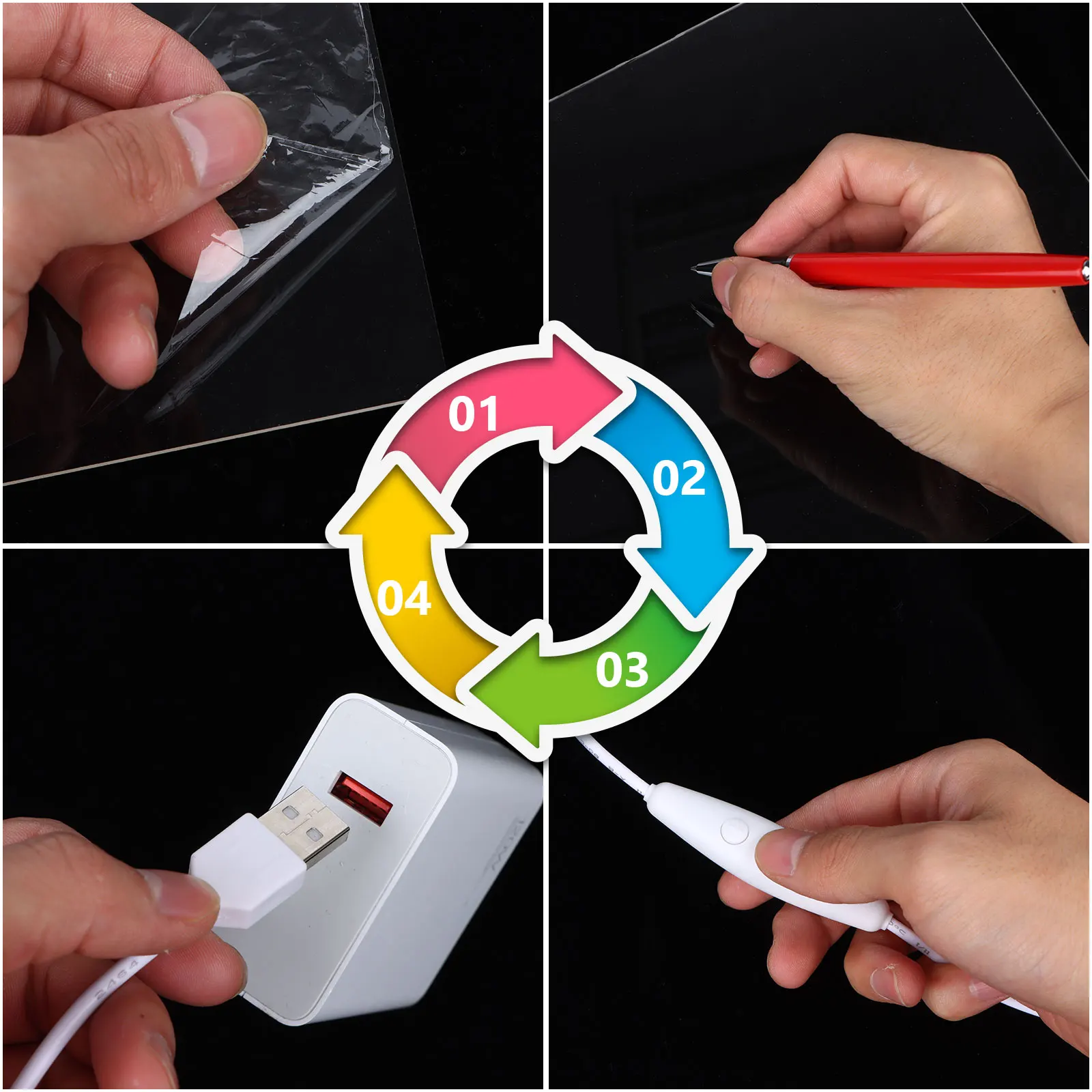Rewritable Acrylic Dry Erase BoardLight Bedroom Sleep Light Cute Soft Light Desk Lamp Room Decor Desktop Ornaments Gift