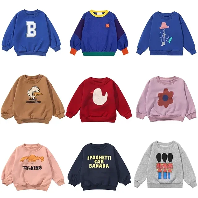 Sweat-shirt à capuche pour enfants, imprimé de dessins animés, unisexe, style européen, pour garçons et filles, printemps-automne 1