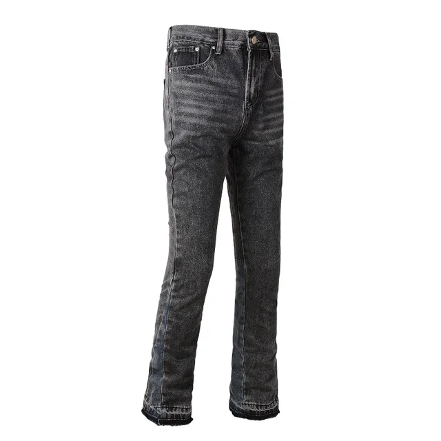 Jeans da uomo in denim con taglio a stivale impiombati pantaloni