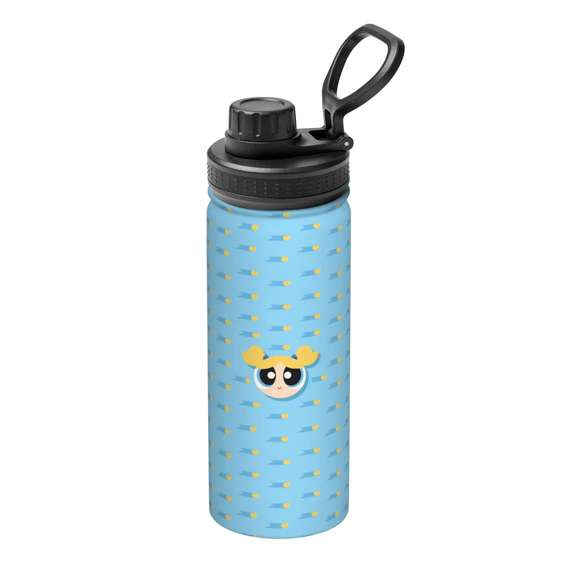 P-Powerpuffs Girl Cartoon 18OZ Sports Insulated Kettle Thermal Cup Stainless Steel Office Home Mugs Hot Cold Drink