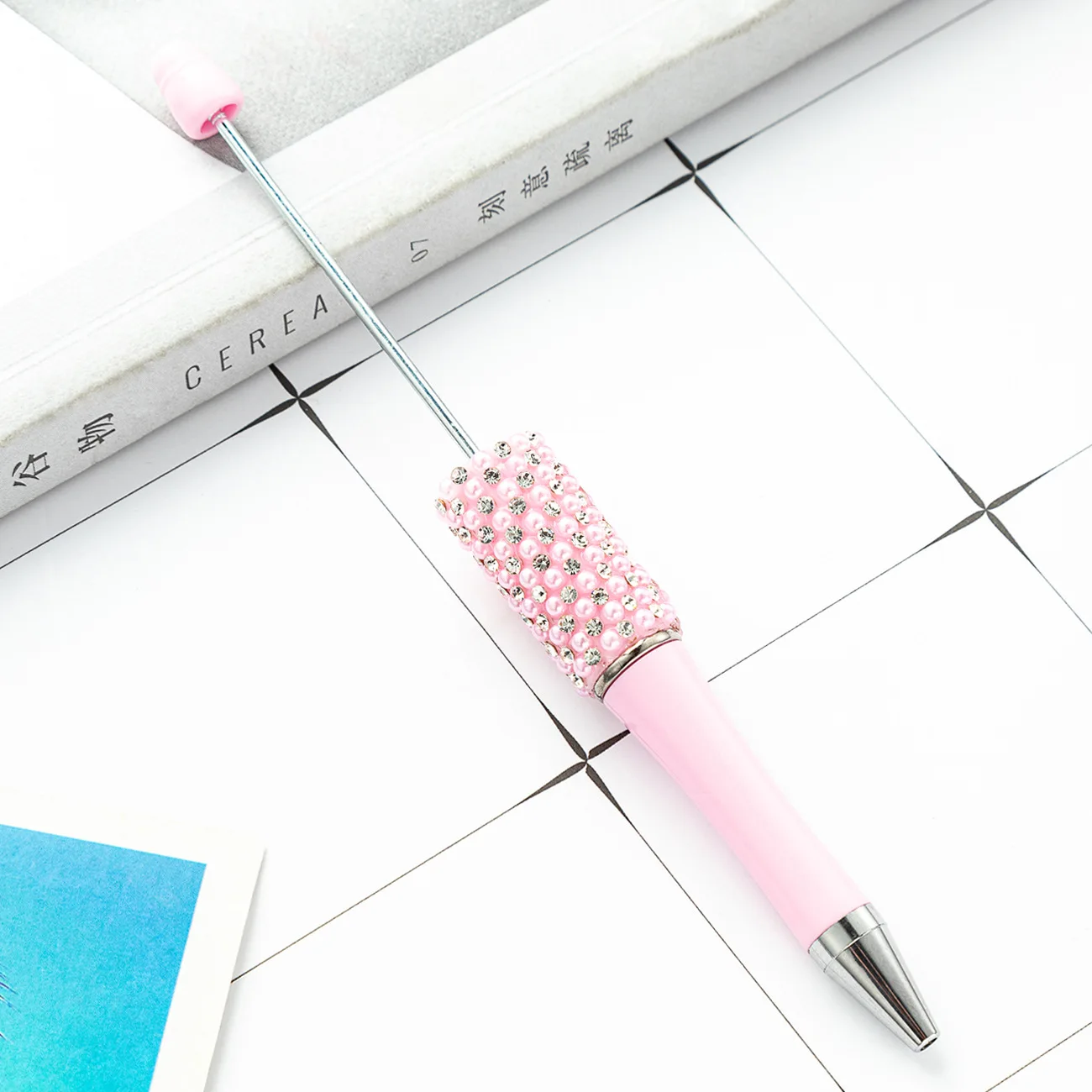 DIY 플라스틱 반짝이 비즈 볼 펜, 수제 스틱 다이아몬드 비즈 펜, 글쓰기용, 도매, 크리에이티브, 55 개