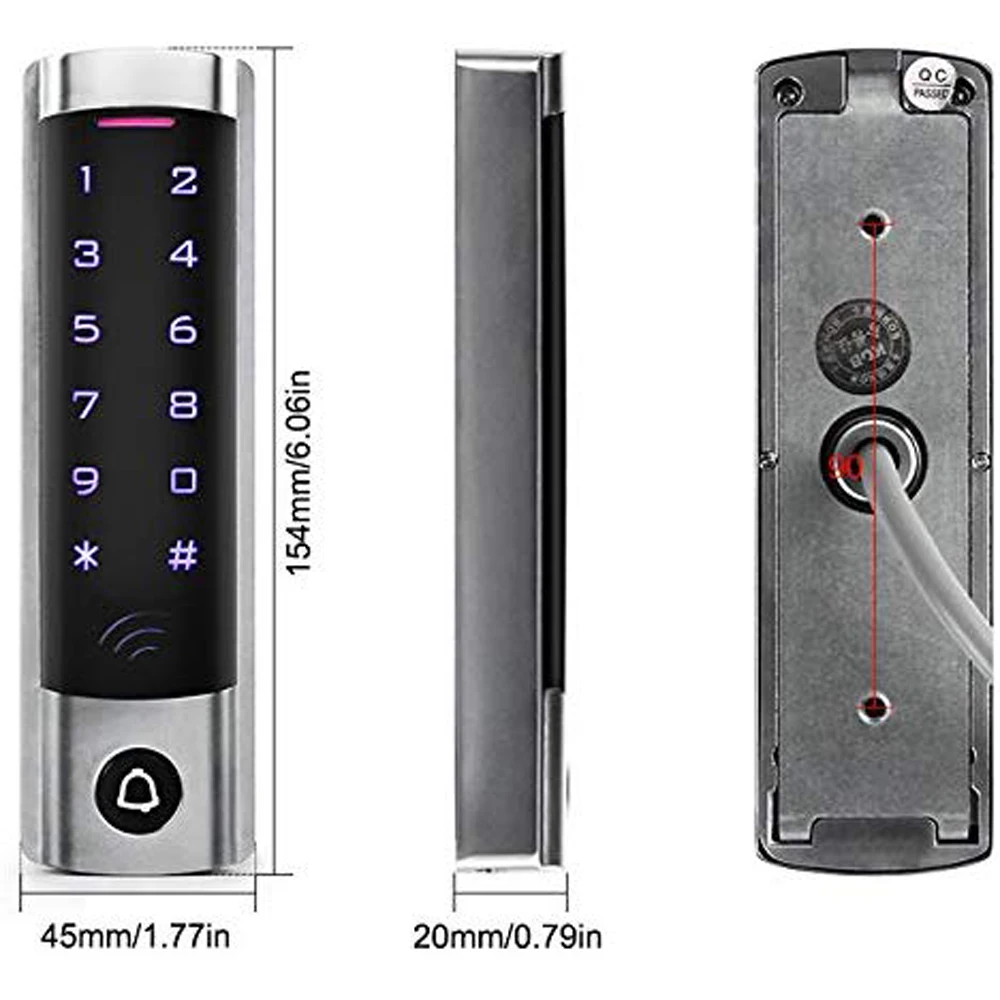 

RFID Touch Keypad Access Control System Door Lock 125KHz EM Card Waterproof Metal Case Door Entry Access Lock