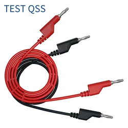 QSS 4MM Banana Plug to Banana Plug Multimeter Test Leads Stackable Cable Wire 1M Red Black Q.70054