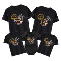 I'm Just Here For The Snacks Print Funny Family Matching Outfits Cute Mickey Mouse Shirt Father Mother and Kids Disney Tees Tops 1