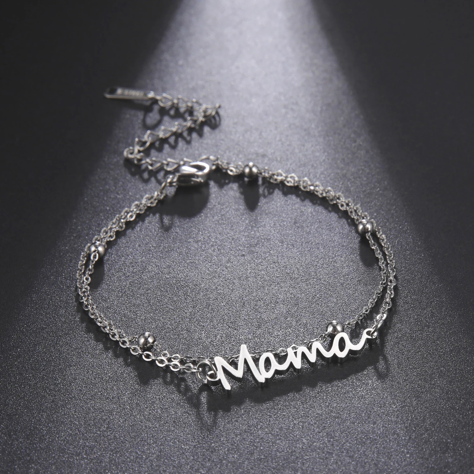 Kkjoy Mode Edelstahl Mama Armband Für Frauen Mom Typenschild Brief Charm Armband Multi-schicht Perle Kette Schmuck Geschenke – Detail 14