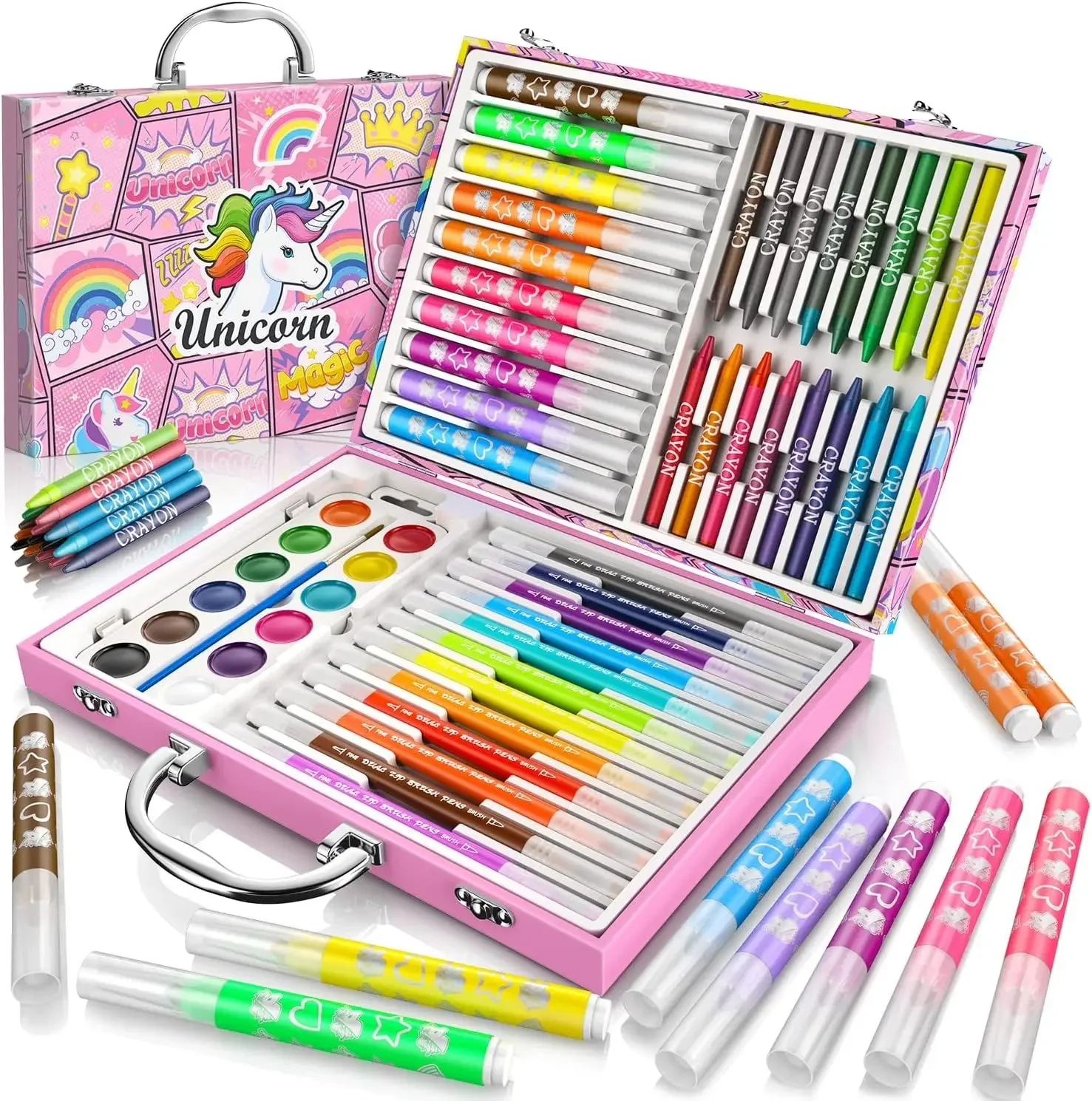 Kids Art Supplies-Unicorn Art Set-Painting, Coloring Book, Sketchbook Beginner Box Gift for Girls (Ages 3-12)