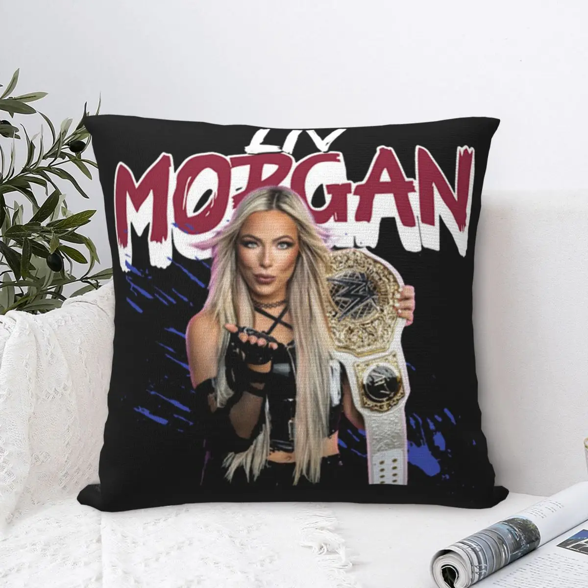 Liv Morgan Square Pillowcase Pillow Cover Cushion Zip Decorative Comfort Throw Pillow for Home Bedroom 3