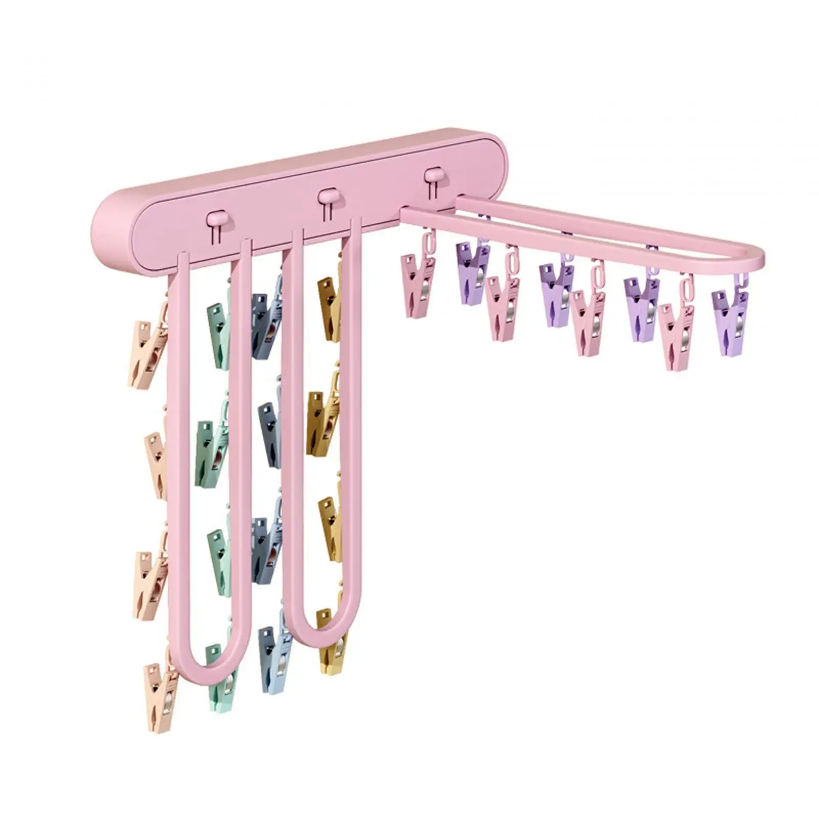 

Socks Hanger Laundry Clip Load Bearing Wall Hanging Folding Organization Drying Rack for Balcony Outdoor Skirt Scarf Pants